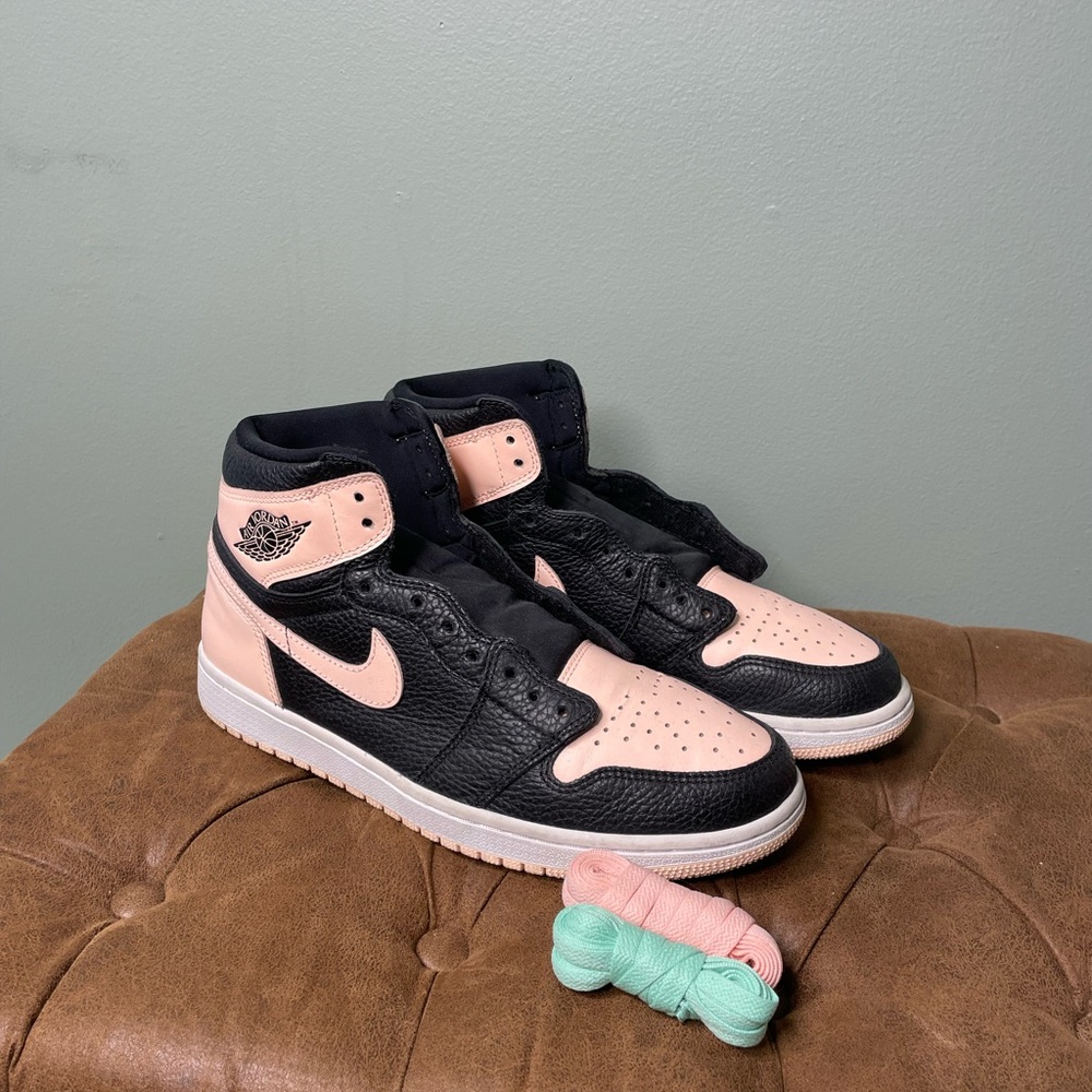 Jordan Black and Pink High-Top Sneakers